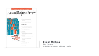 Design Thinking
Tim Brown
Harvard Business Review, 2008
 