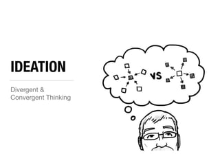 IDEATION 
Divergent & 
Convergent Thinking 
 