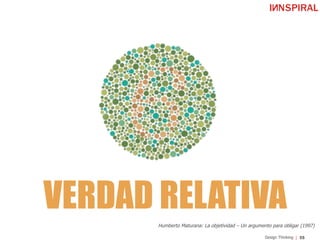 55Design Thinking
VERDAD RELATIVA
Humberto Maturana: La objetividad – Un argumento para obligar (1997)
 