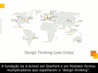 A fundação da d.School em Stanford e em Postdam formou
multiplicadores que espalharam o "design thinking".
 