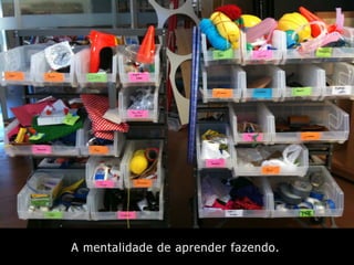 A mentalidade de aprender fazendo.
 