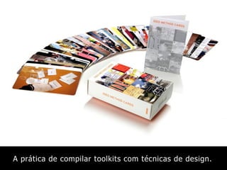 A prática de compilar toolkits com técnicas de design.
 