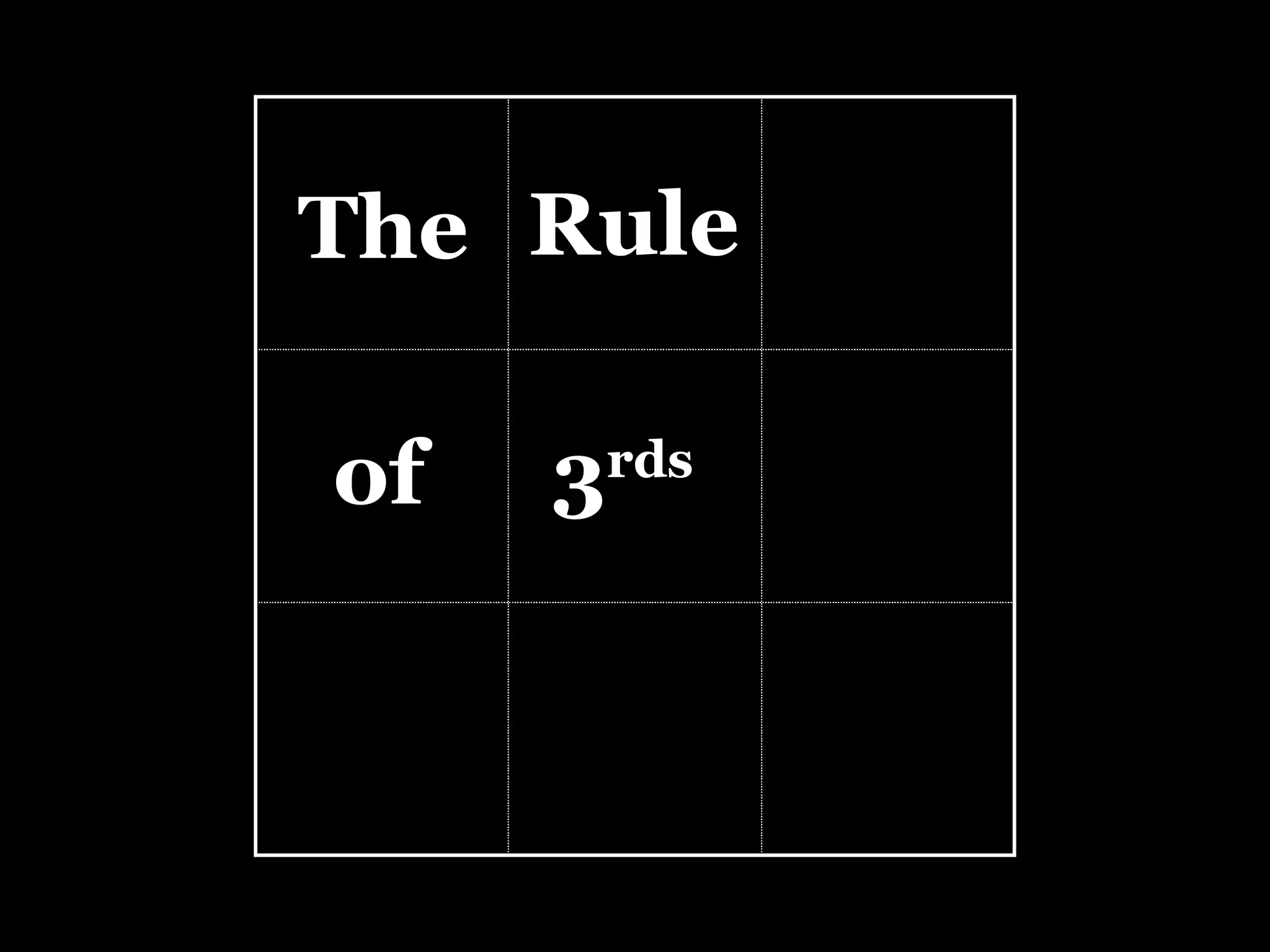The Rule of 3 rds   