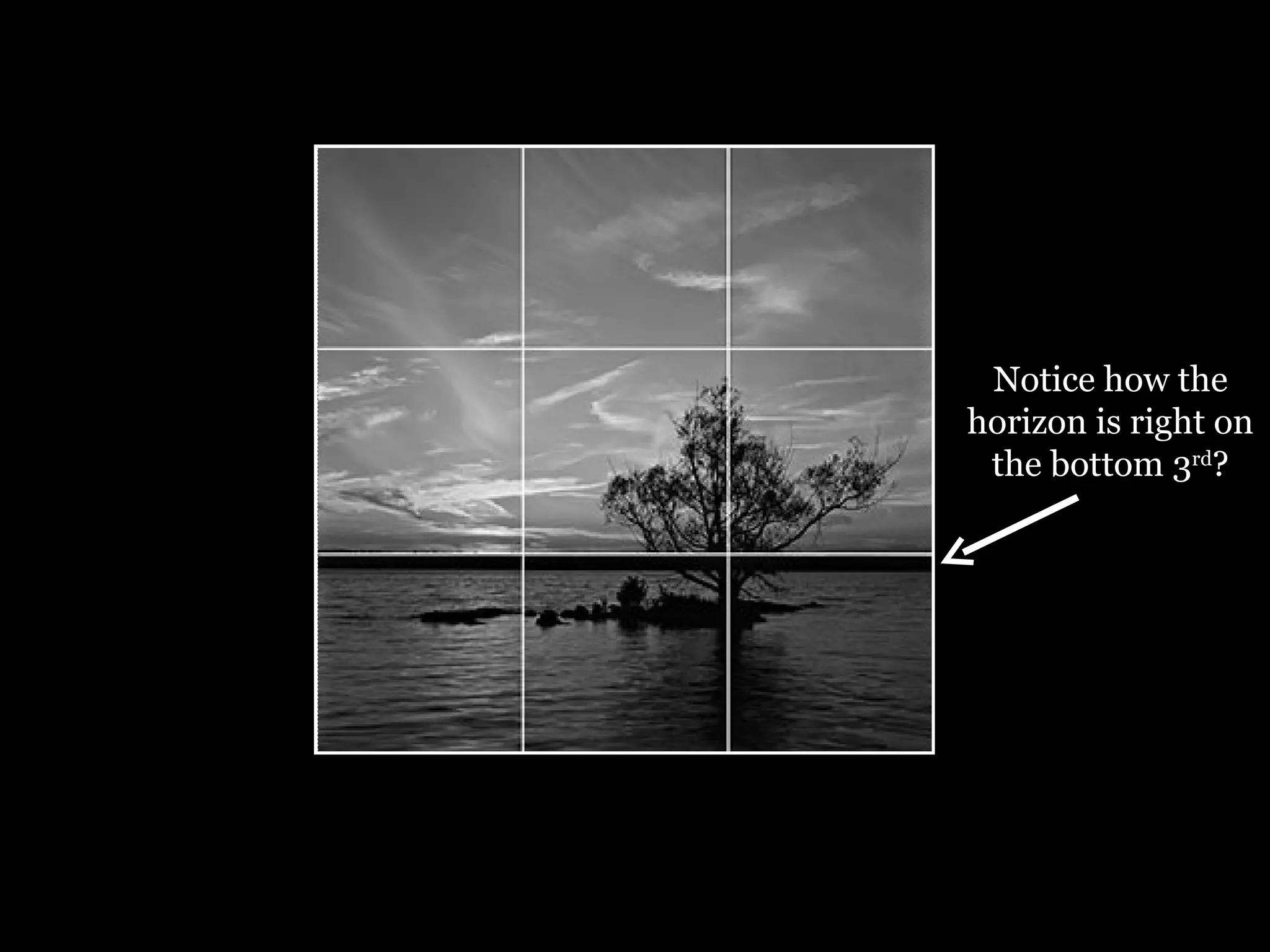 Notice how the horizon is right on the bottom 3 rd ? 