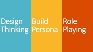 Design
Thinking
Build
Persona
Role
Playing
 