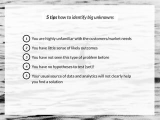 Design Thinking
Lean Start-up
Agile
Execute
Problem solving
doing the thing right
Problem ﬁnding
doing the right thing
Design Thinking helps you with solving the right problems
Source: Design of Thinking, J, Schmiedgen
 
