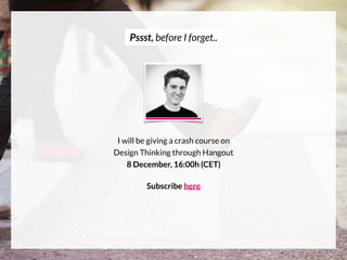 your view
Your blindspots
Blindspots are the sweet spots for innovation.
Take on a larger point of view by engaging in conversations with your customers.
Understanding their view will make you understand the root cause of their problem.
A lot of opportunities!
 