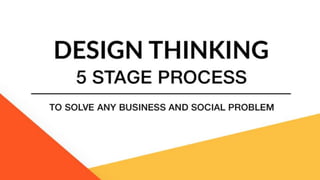 Design Thinking : The 5 Stage Process | PPTX