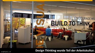 © SAP 2013 | AG. All rights reserved.
   © 2013 SAP 47
                                        Design Thinking wurde Teil der Arbeitskultur.
                                                                             © SAP
                                                                             Public   201247 47
                                                                                           |
 