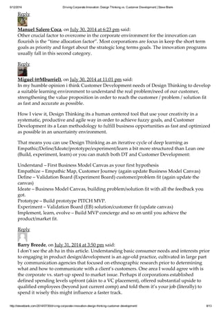 Design thinking vs. Customer Development - Steve Blank
