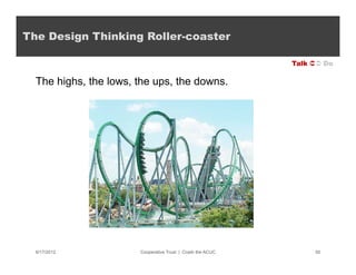 The Design Thinking Roller-coaster

                                                            Talk  Do

  The highs, t...