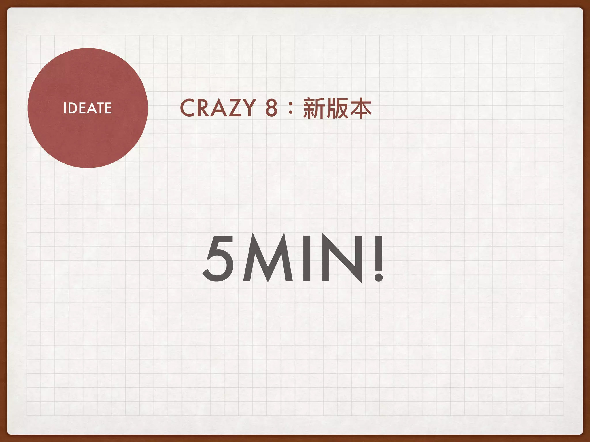 IDEATE CRAZY 8
5MIN!
 
