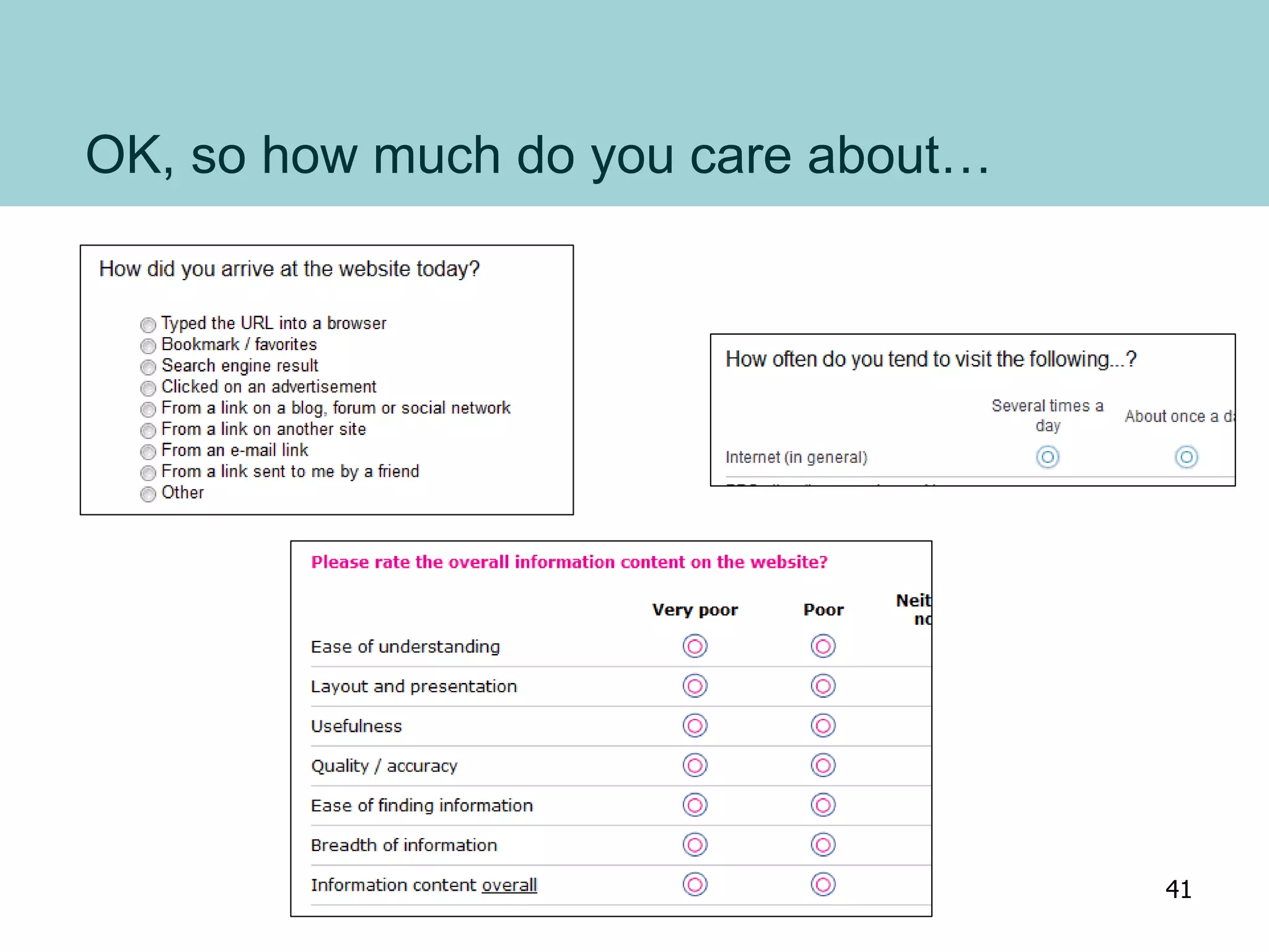 OK, so how much do you care about…
41
 