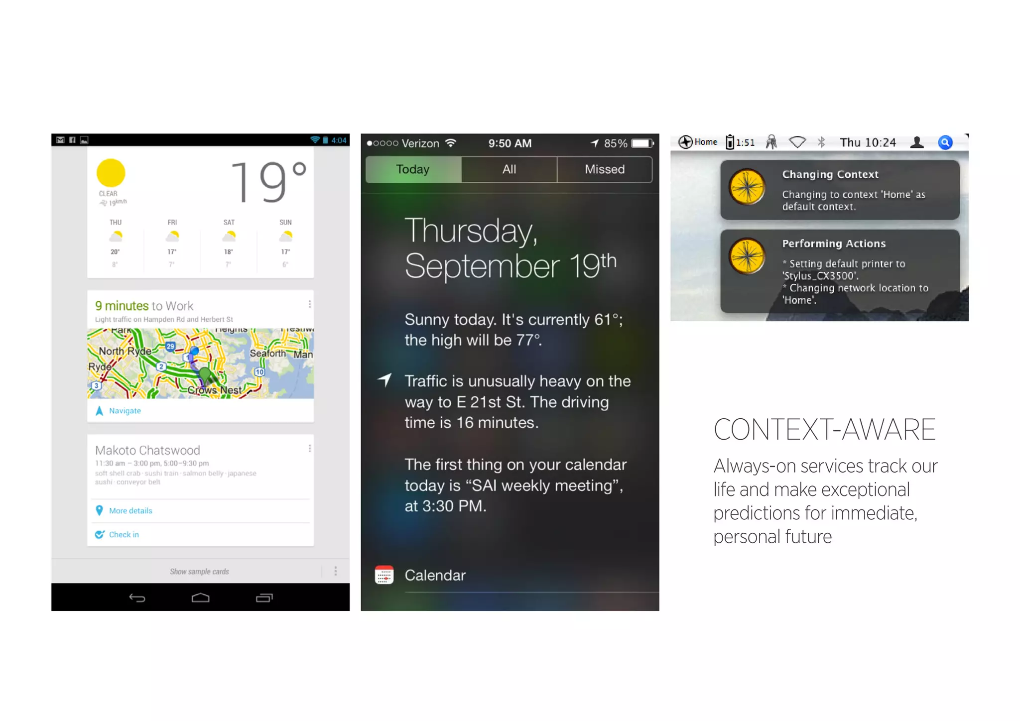 CONTEXT-AWARE
Always-on services track our
life and make exceptional
predictions for immediate,
personal future

 