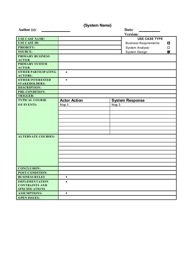 design use case template