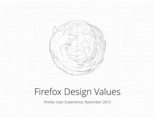 Firefox Design Values
Firefox User-Experience, November 2012
 