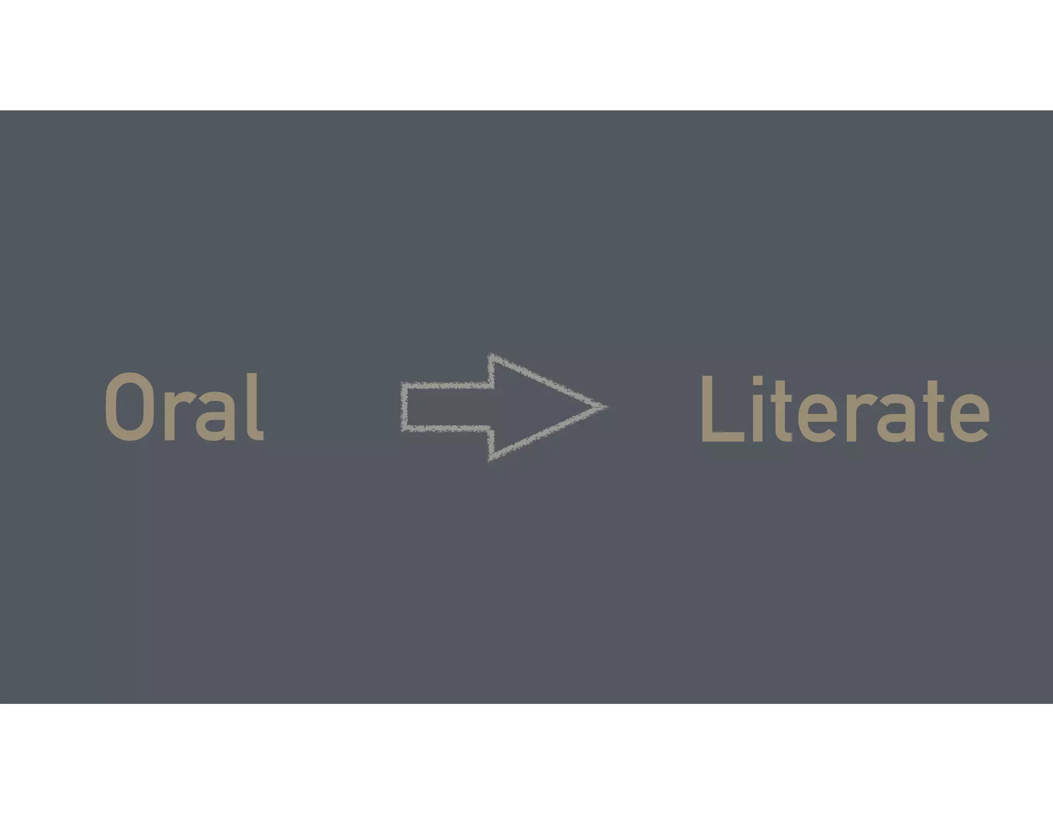 Oral Literate
 