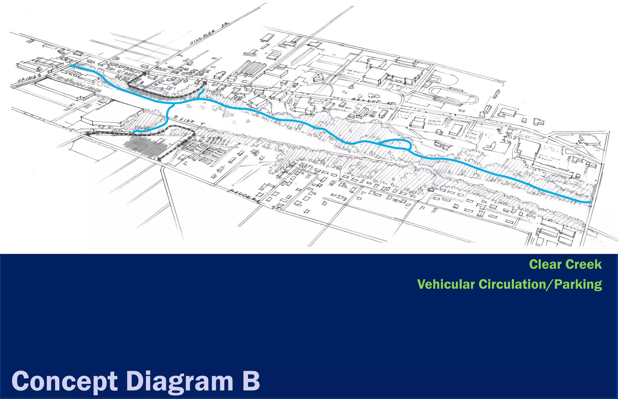 Clear Creek
                    Vehicular Circulation/Parking




Concept Diagram B
 