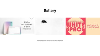 How the elements are used and how they can be represented
 