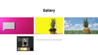 How the elements are used and how they can be represented
 