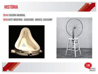 HISTÓRIA
1914 I GUERRA MUNDIAL
1916 ARTE MODERNA : DADAISMO : MARCEL DUCHAMP
 