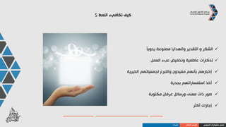 •‫مديرتنفيذي‬
•‫قاضي‬
•‫بائع‬
•‫معماري‬
•‫رئيس‬
•‫عمال‬ ‫مشرف‬
•‫ضابط‬
•‫مسؤول‬‫عالقات‬
•‫خدم‬ ‫مدير‬
•‫إعالنات‬ ‫مصمم‬
‫نعم‬
‫ال‬
‫نعم‬
‫نعم‬
‫ال‬
‫ال‬
‫ال‬
‫نعم‬
‫نعم‬
‫نعم‬
•‫مديركوارث‬
•‫نظم‬ ‫محلل‬
•‫محاسب‬
•‫طبيب‬
•‫مخرج‬
•‫إطفائي‬
•‫وسيط‬
•‫حارس‬
•‫فنان‬
•‫مايسترو‬
‫ال‬
‫نعم‬
‫ال‬
‫ال‬
‫نعم‬
‫نعم‬
‫نعم‬
‫ال‬
‫نعم‬
‫ال‬
‫المهن‬ ‫هذه‬ ‫بين‬ ‫من‬ ‫اختر‬,‫النمط‬ ‫مع‬ ‫تنسجم‬ ‫التي‬ ‫المهنة‬ ‫هي‬ ‫ما‬S
‫تمرين‬5‫دقائق‬
‫المهني‬ ‫مشوارك‬ ‫صمم‬‫الذاتي‬ ‫الوعي‬‫تمرين‬
 