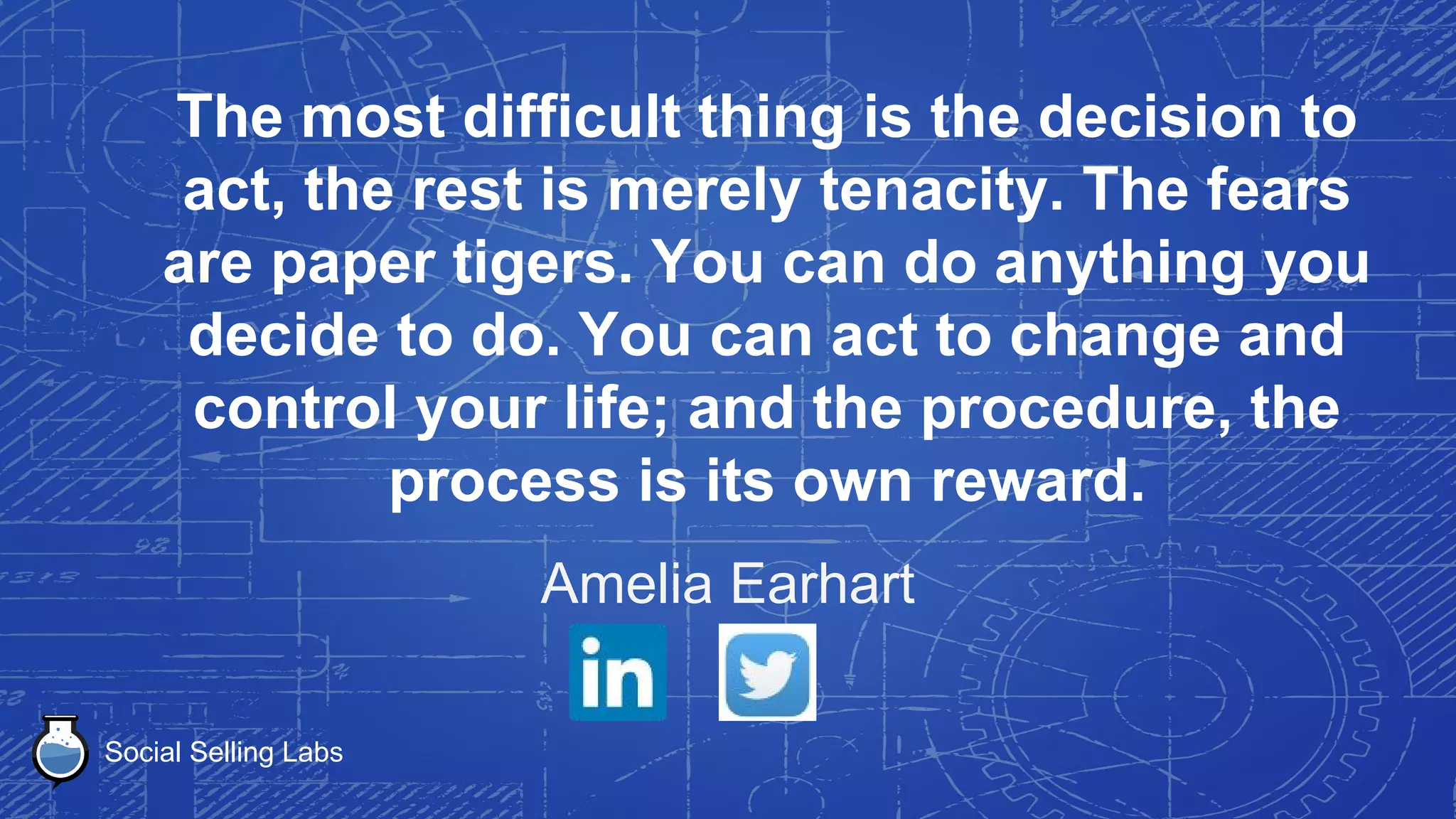 Social Selling Labs
Each player must accept the cards life
deals him or her: but once they are in
hand, he or she alone must decide how to
play the cards in order to win the game.
Voltaire
 