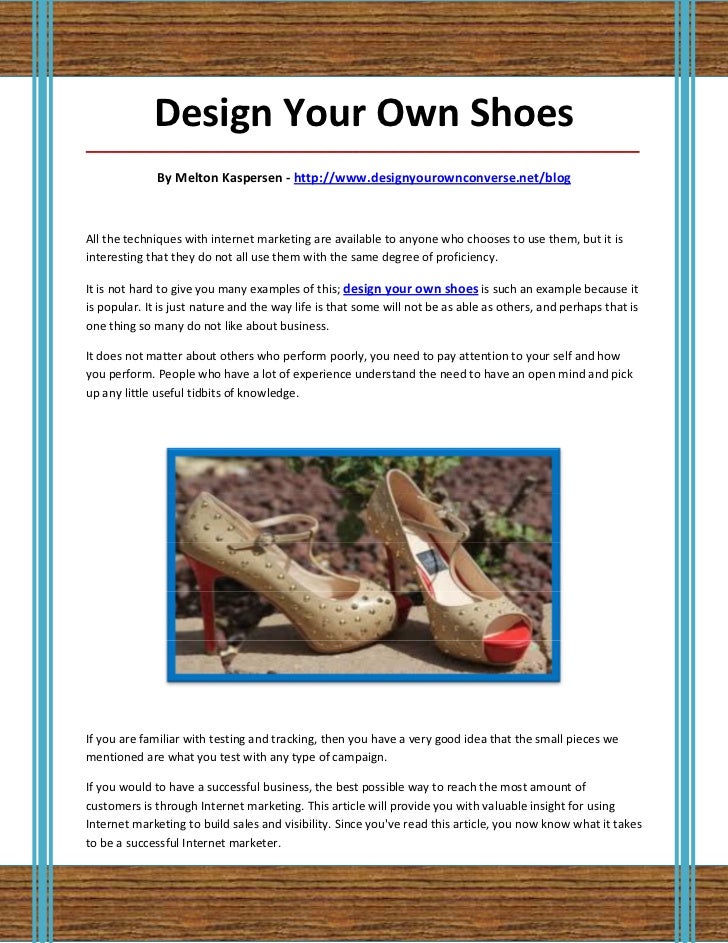 design and sell your own shoes online