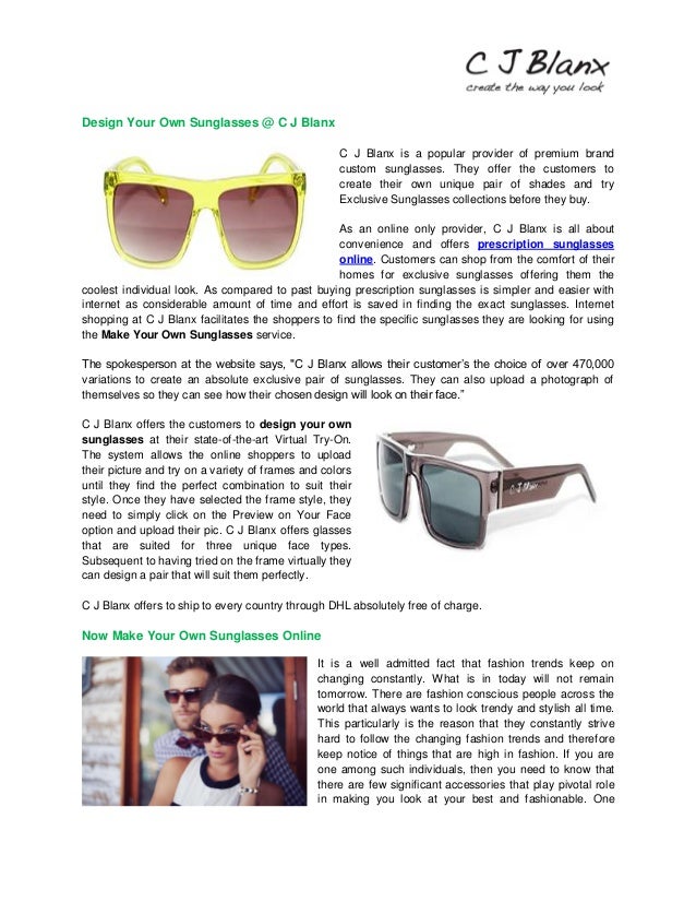 design your own glasses