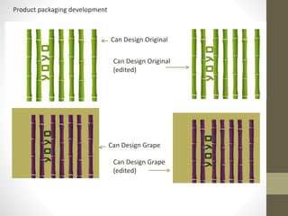 Product packaging development
Can Design Original
Can Design Grape
Can Design Original
(edited)
Can Design Grape
(edited)
 