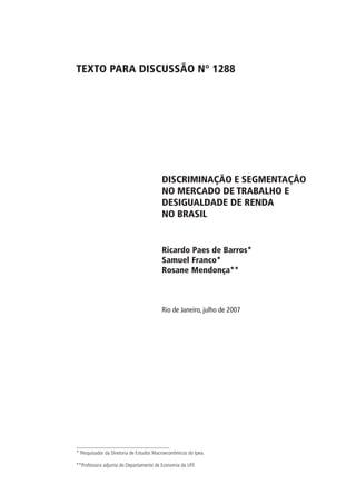 Desigualdade De Renda