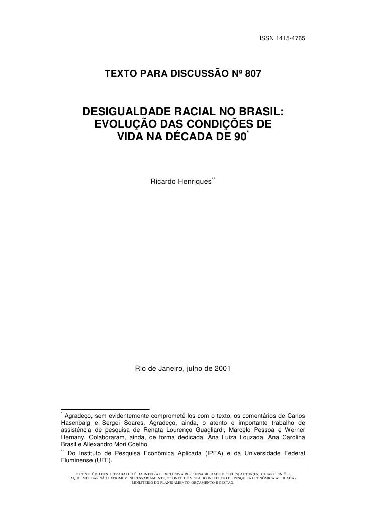 Redação Sobre A Desigualdade Racial No Brasil - ASKBRAIN