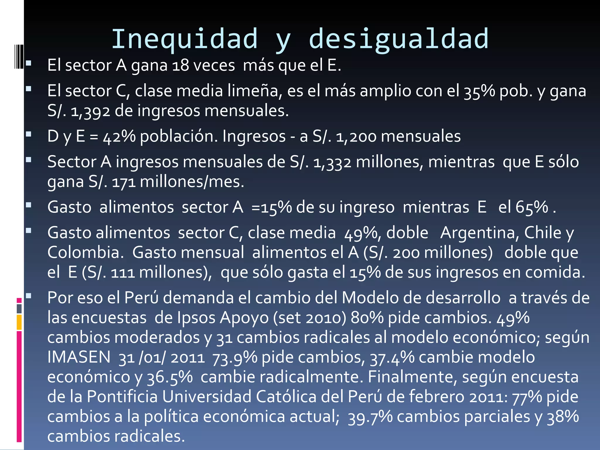 Desigualdad y pobreza en el perú de hoy fmv11 | PPT