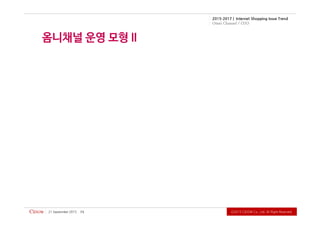 Ⓒ2015CiDOWCo.,Ltd.AllRightReserved.
2015-2017 | Internet Shopping Issue Trend
Omni Channel / O2O
21September2015 15
 