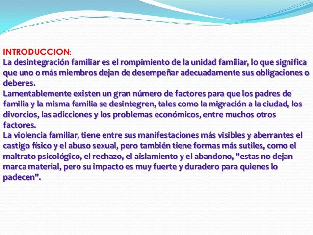 Desintegracion familiar