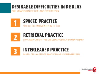 Desirable difficulties in de oefeningenles