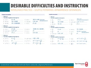 Desirable difficulties in de oefeningenles