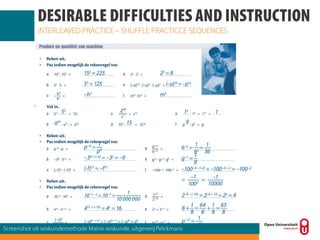 Desirable difficulties in de oefeningenles