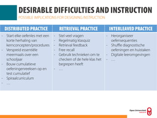 Desirable difficulties in de oefeningenles