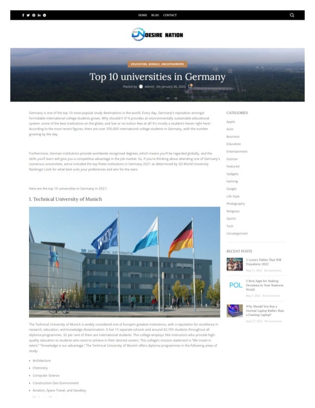 Top 10 universities in Germany | PDF
