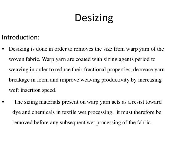 Desizing In Textile
