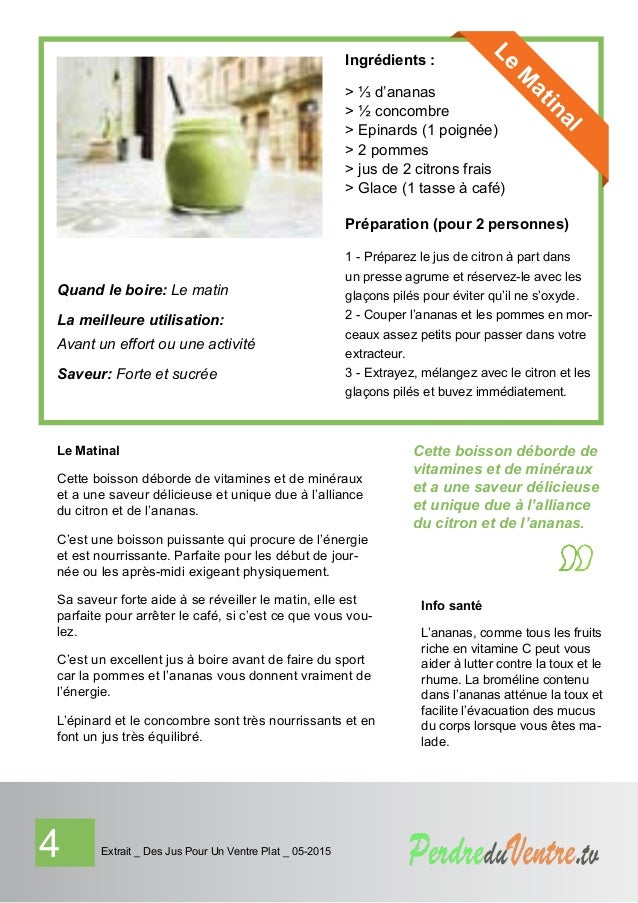 Des jus pour un ventre plat . TV _ extrait_05-2015 Des jus pour un ventre plat . TV _ extrait_05-2015