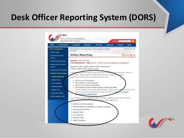 Desk Officer Reporting System