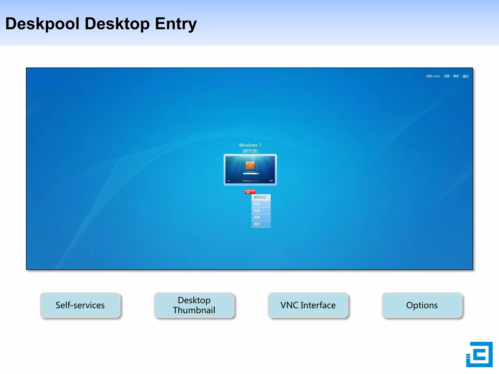 Deskpool Desktop Entry

Self-services

Desktop
Thumbnail

VNC Interface

Options

 