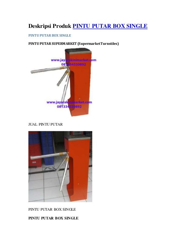  Deskripsi produk pintu putar box single