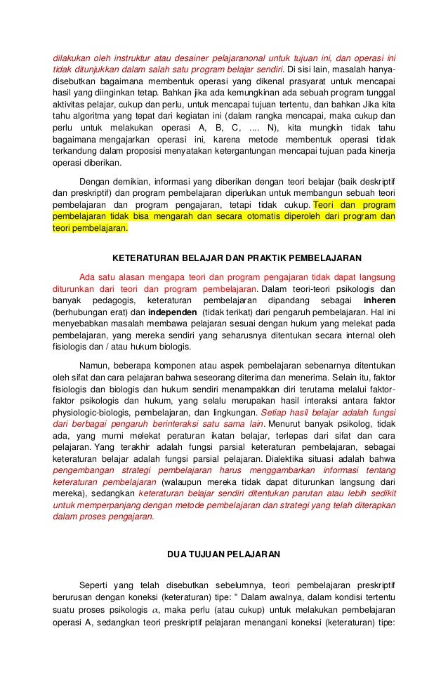 Apa Yang Dimaksud Dengan Teori Belajar Yang Bersifat  