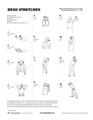 Computer Table Stretch Desk stretches | PDF