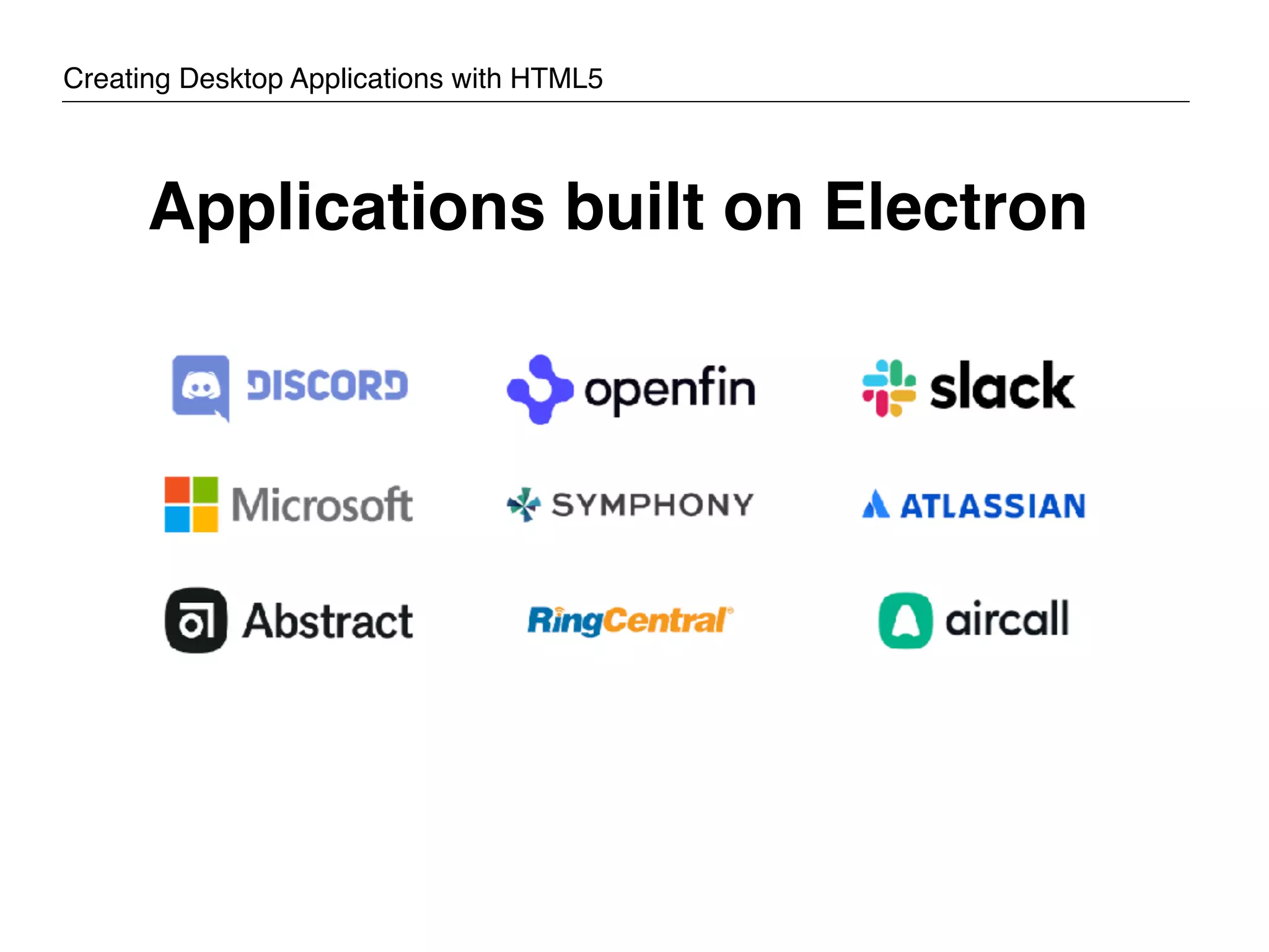 Applications built on Electron Creating Desktop Applications with HTML5 