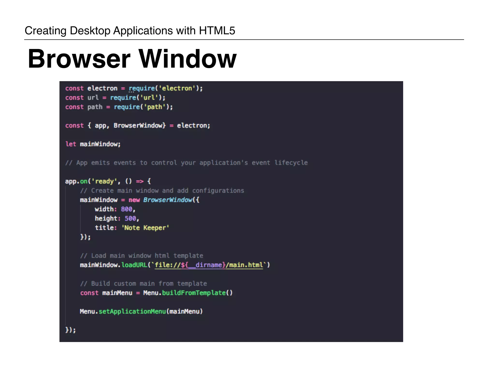 Browser Window Creating Desktop Applications with HTML5 