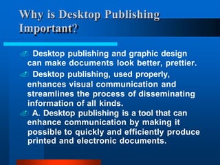Desktop Publishing Course Outline desktop-publishing- learning power point | PPTX